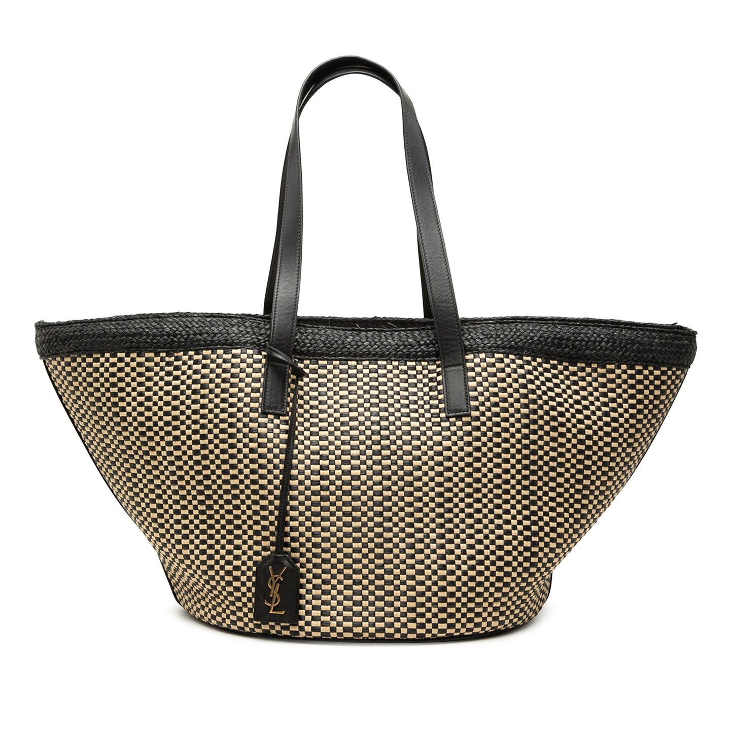 Saint Laurent Medium Raffia Panier Basket Shopper Tote