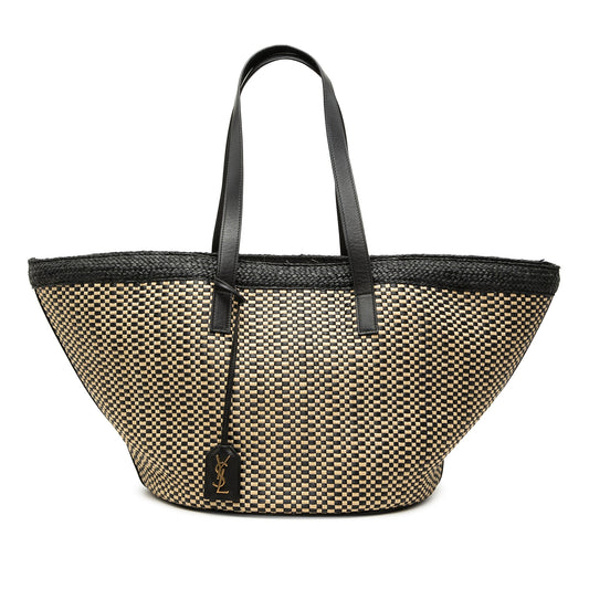 Saint Laurent Medium Raffia Panier Basket Shopper Tote