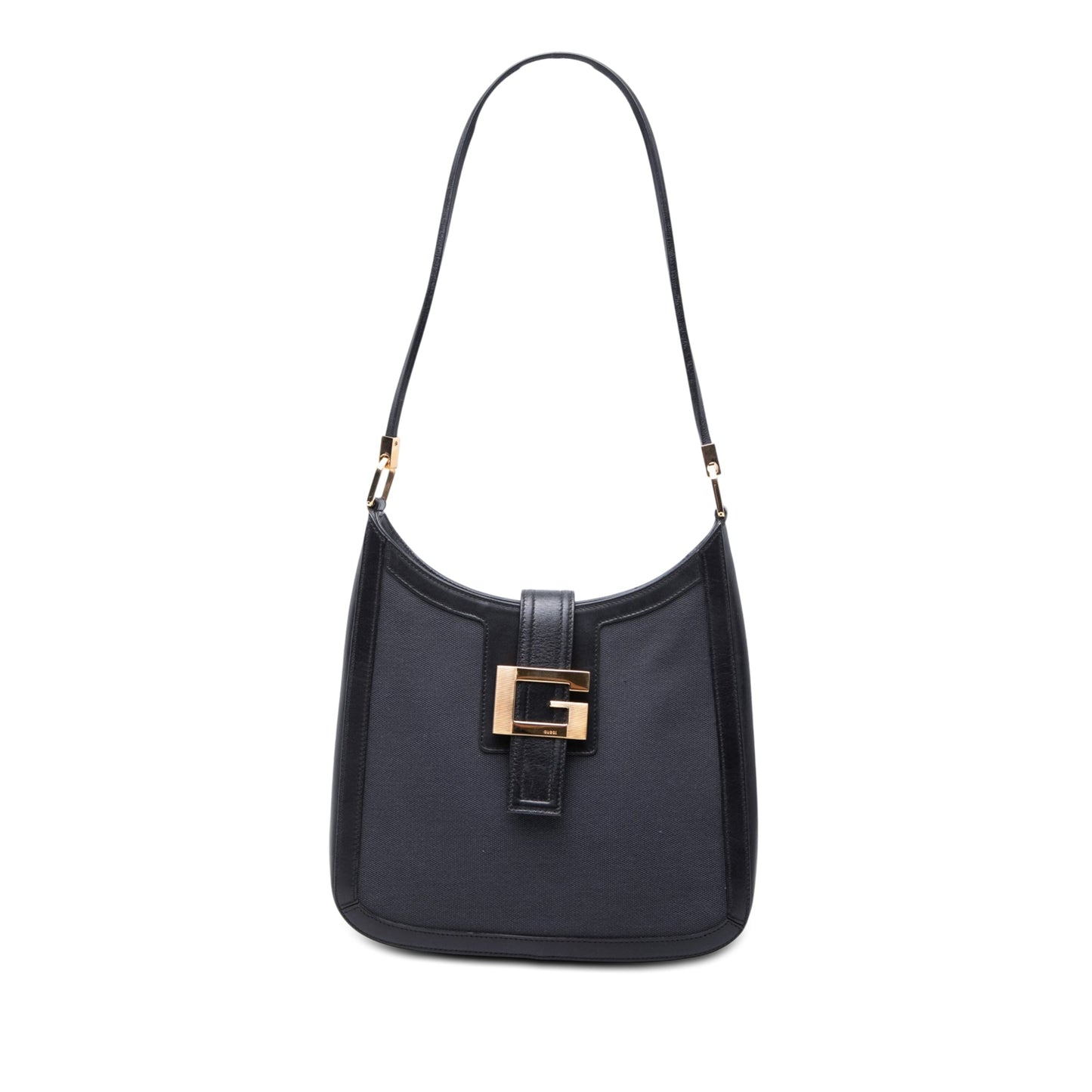 Gucci Bicolor Canvas and Calfskin Shoulder Bag