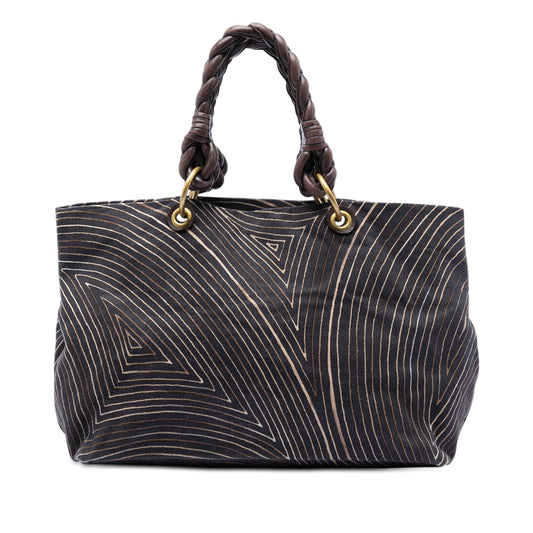 Bottega Veneta Printed Canvas Cabat Tote