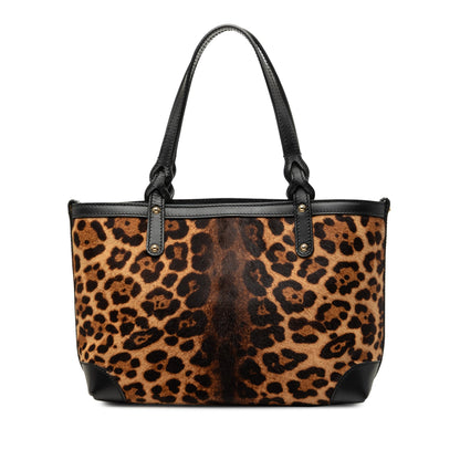 Gucci Large Pony Hair Leopard Print Tote