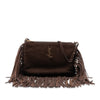 Saint Laurent Suede Monogram Fringe Crossbody