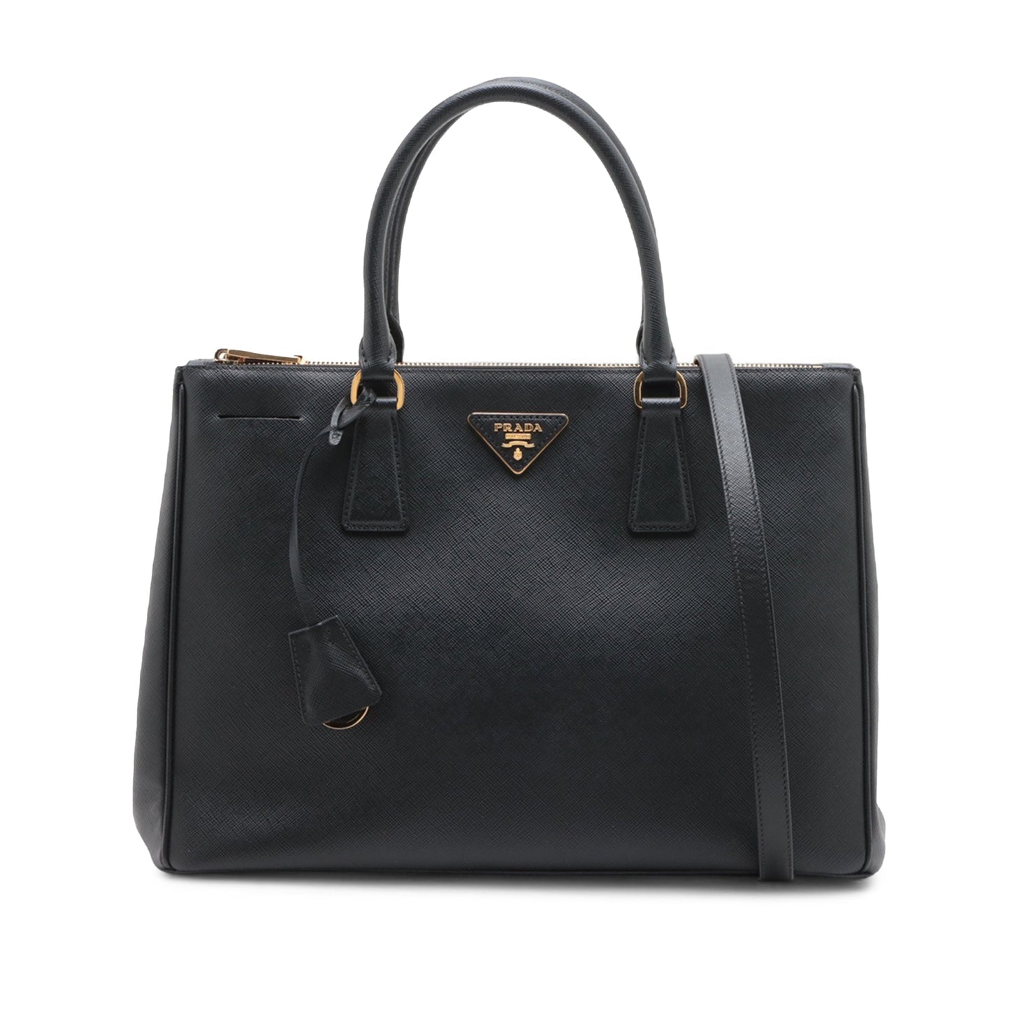 Prada Medium Saffiano Lux Galleria Double Zip Satchel