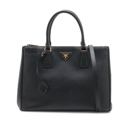 Prada Medium Saffiano Lux Galleria Double Zip Satchel