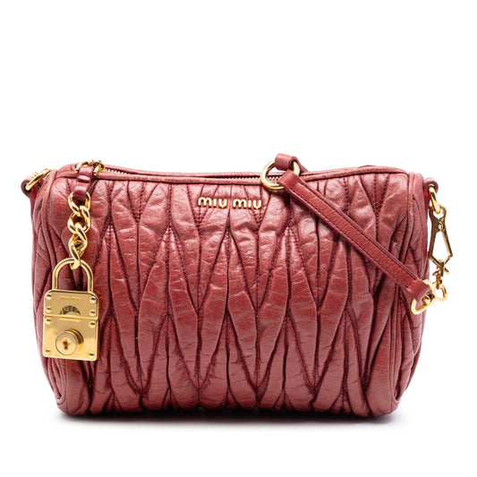 Bolso de hombro de piel Matelasse de Miu Miu