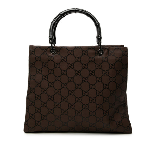 Gucci GG Nylon Bamboo Handbag