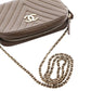 Chanel Small Chevron Calfskin Camera Case With Chain
