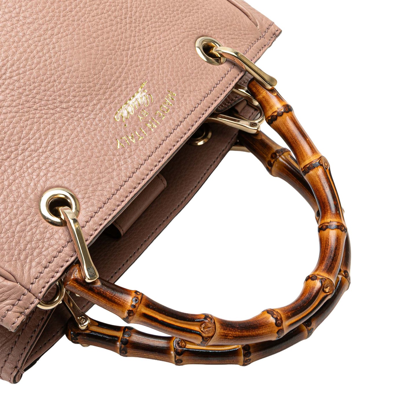 Gucci Small Calfskin Bamboo Shopper Satchel