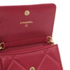 Chanel Quilted Lambskin Chanel 19 Card Holder On Chain