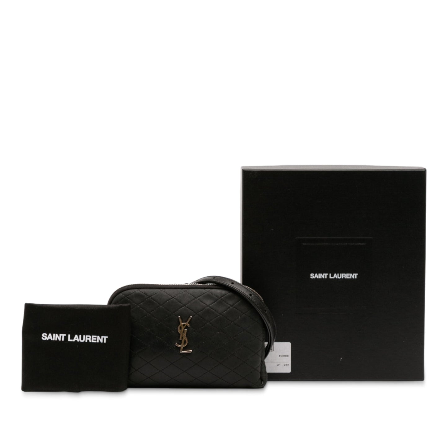 Saint Laurent Mini Quilted Lambskin Gaby Zippered Pouch