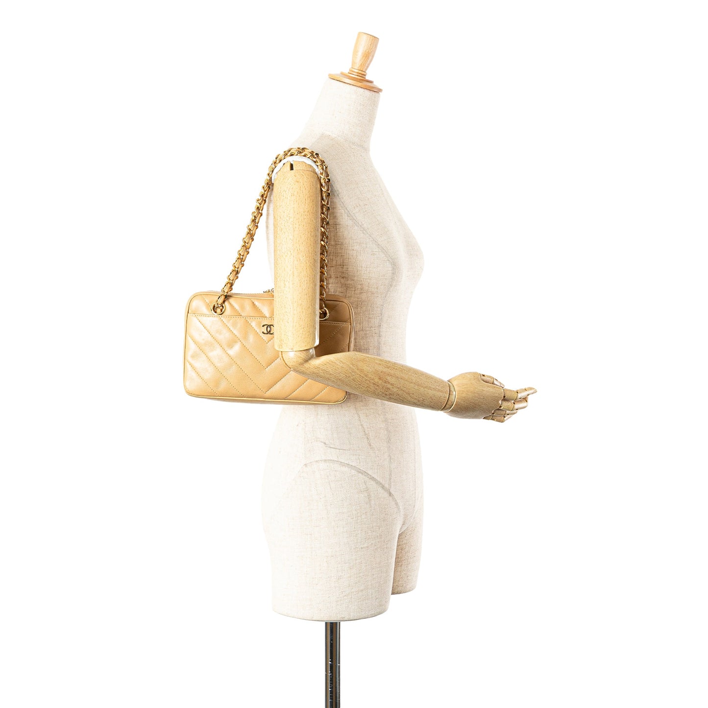 Chanel CC Chevron Quilted Lambskin Chain Shoulder Bag