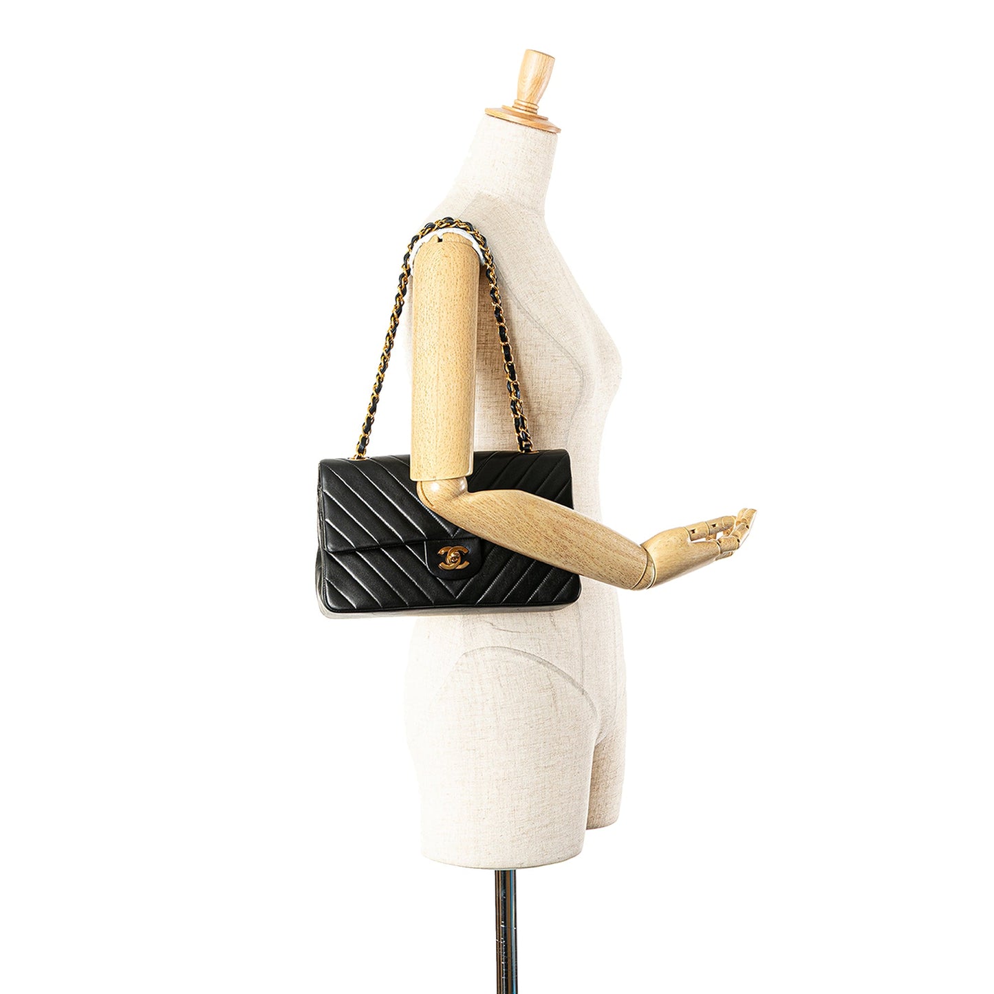 Chanel Small Classic Chevron Lambskin Double Flap