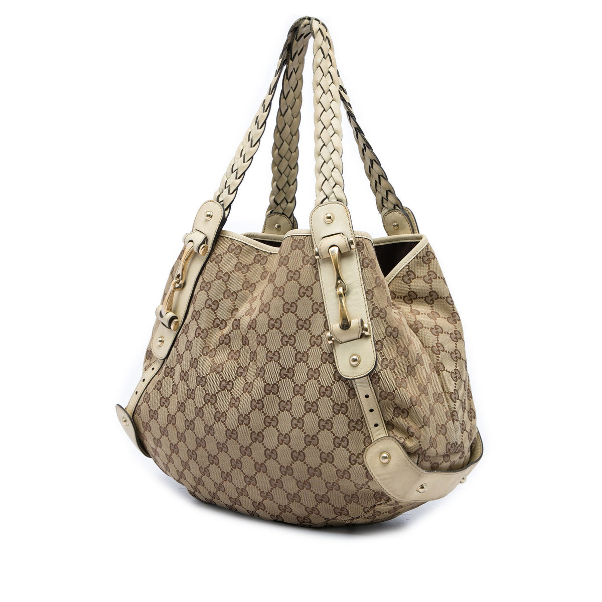 Gucci Canvas Horsebit Pelham Shoulder Bag