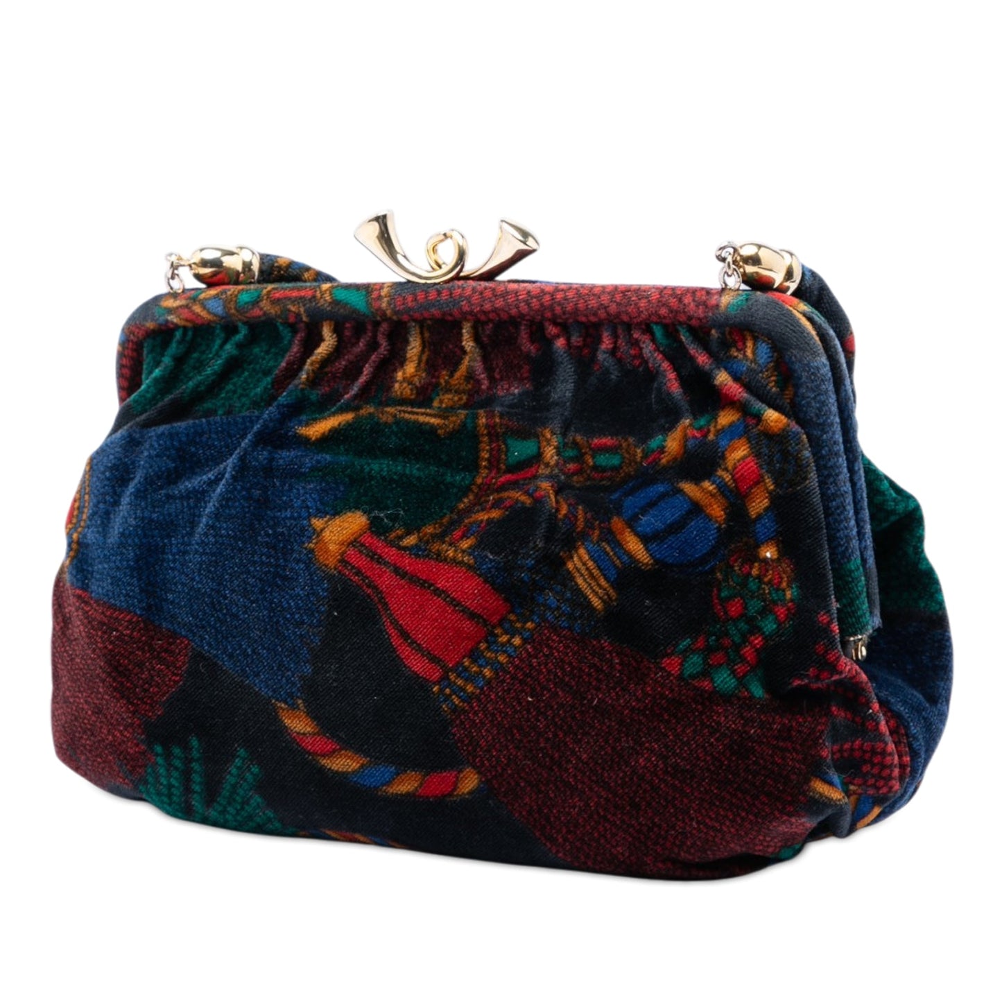 Bottega Veneta Printed Velvet Frame Shoulder Bag