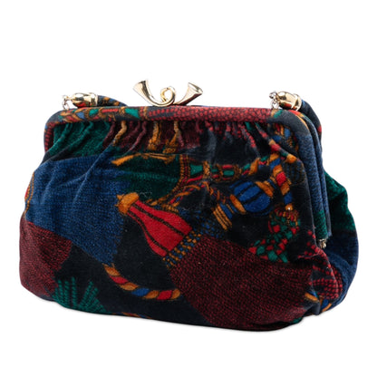 Bottega Veneta Printed Velvet Frame Shoulder Bag