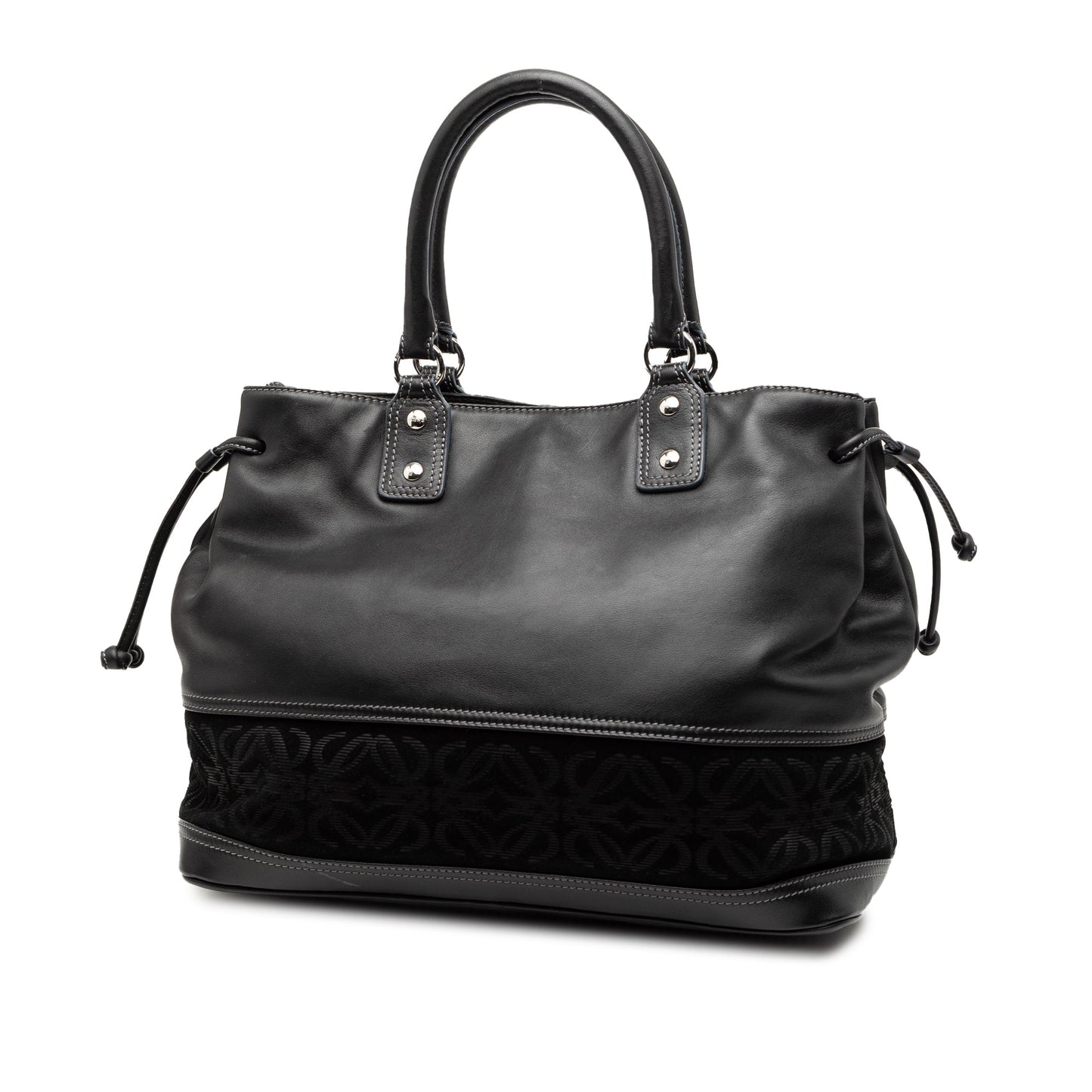 Loewe Calfskin and Suede Anagram Pocket Tote