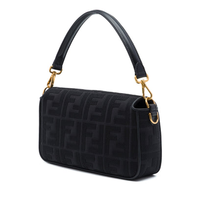 Fendi Zucca Embroidered Canvas Baguette Satchel