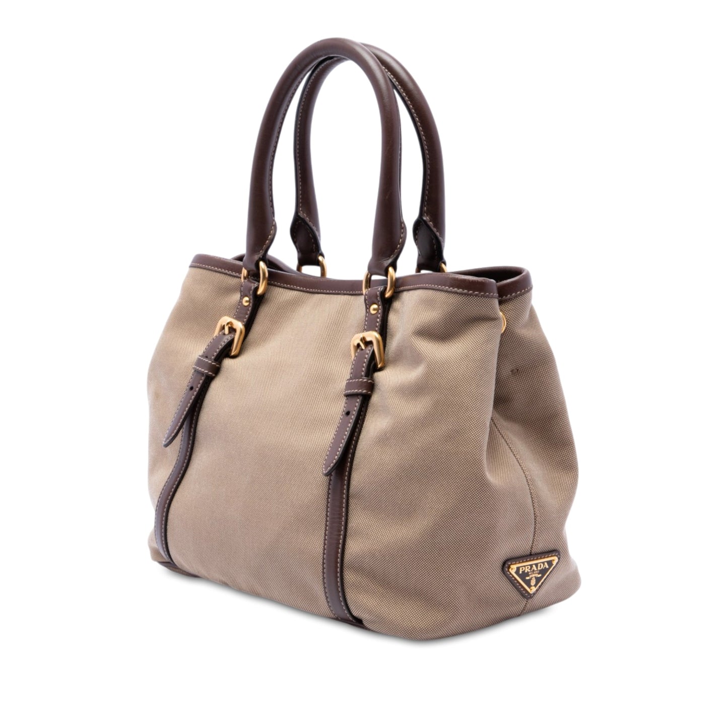 Prada Canvas Canapa Logo Bow Satchel