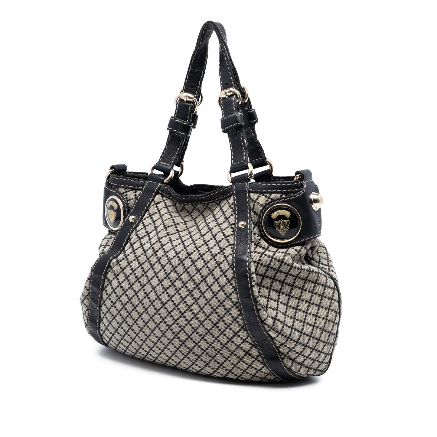 Gucci Diamante Canvas Crest Satchel