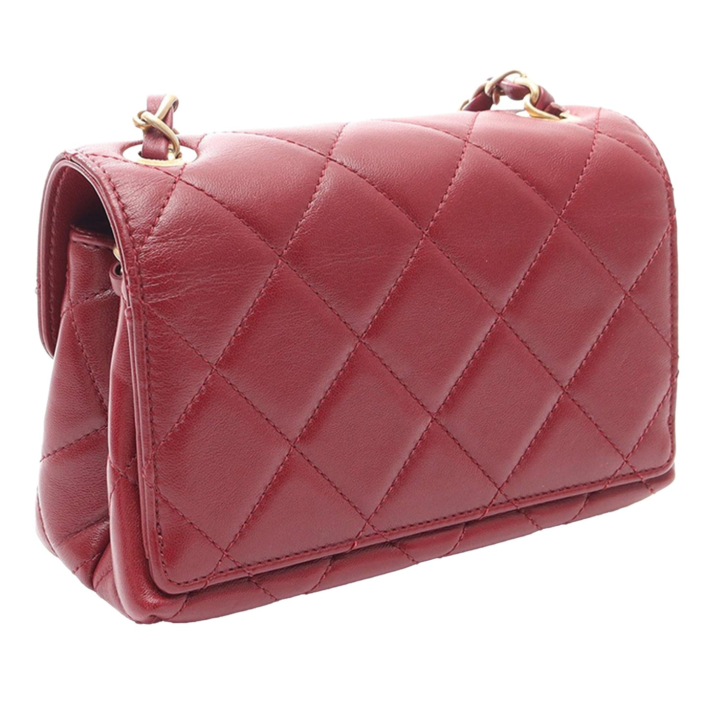 Chanel Mini Lambskin Diamond Lock Flap