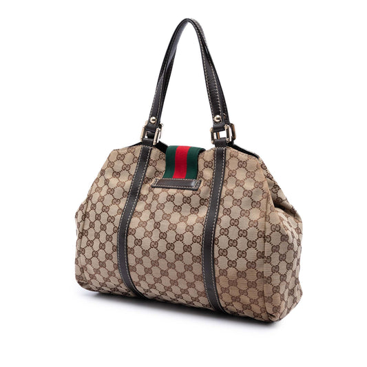 Gucci GG Canvas Web New Ladies Tote