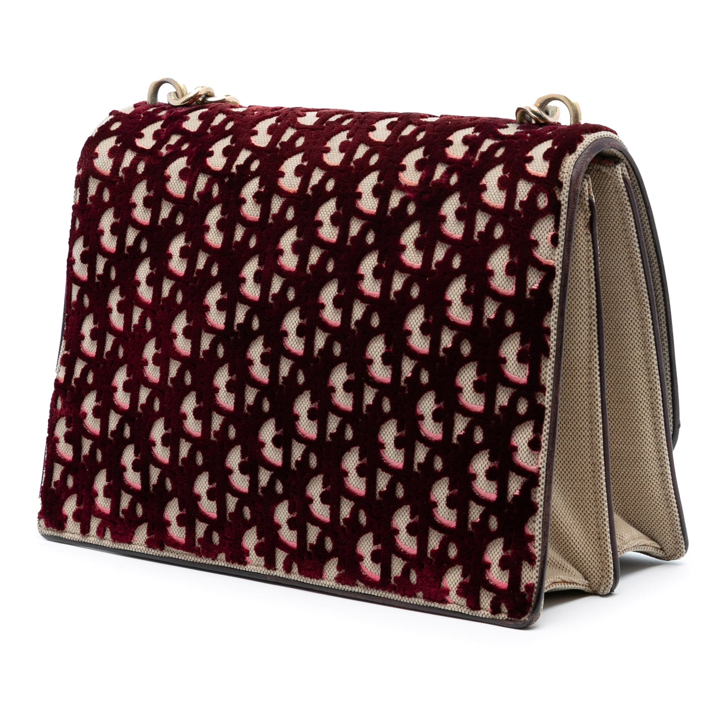 Dior Large Oblique Canvas and Velvet Diorama Flap