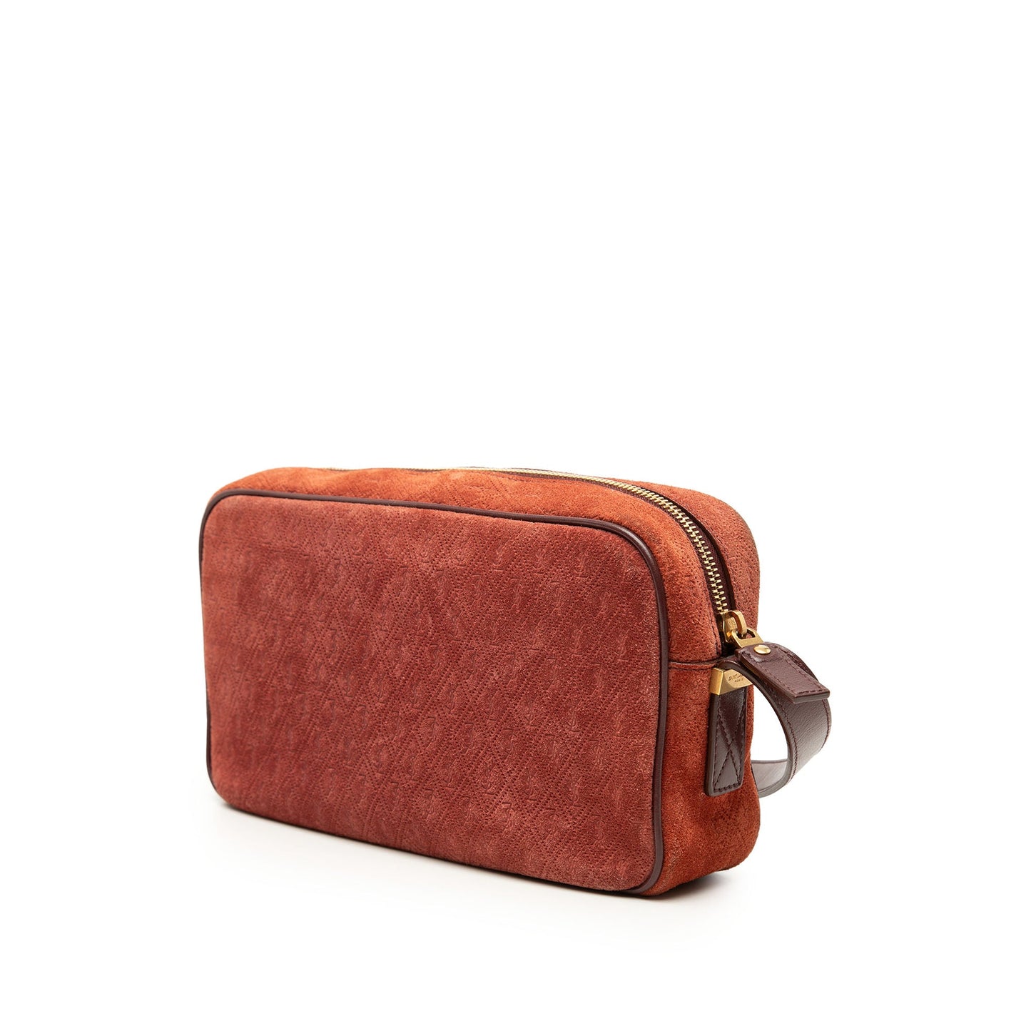 Saint Laurent Suede Monogram All Over Camera Bag