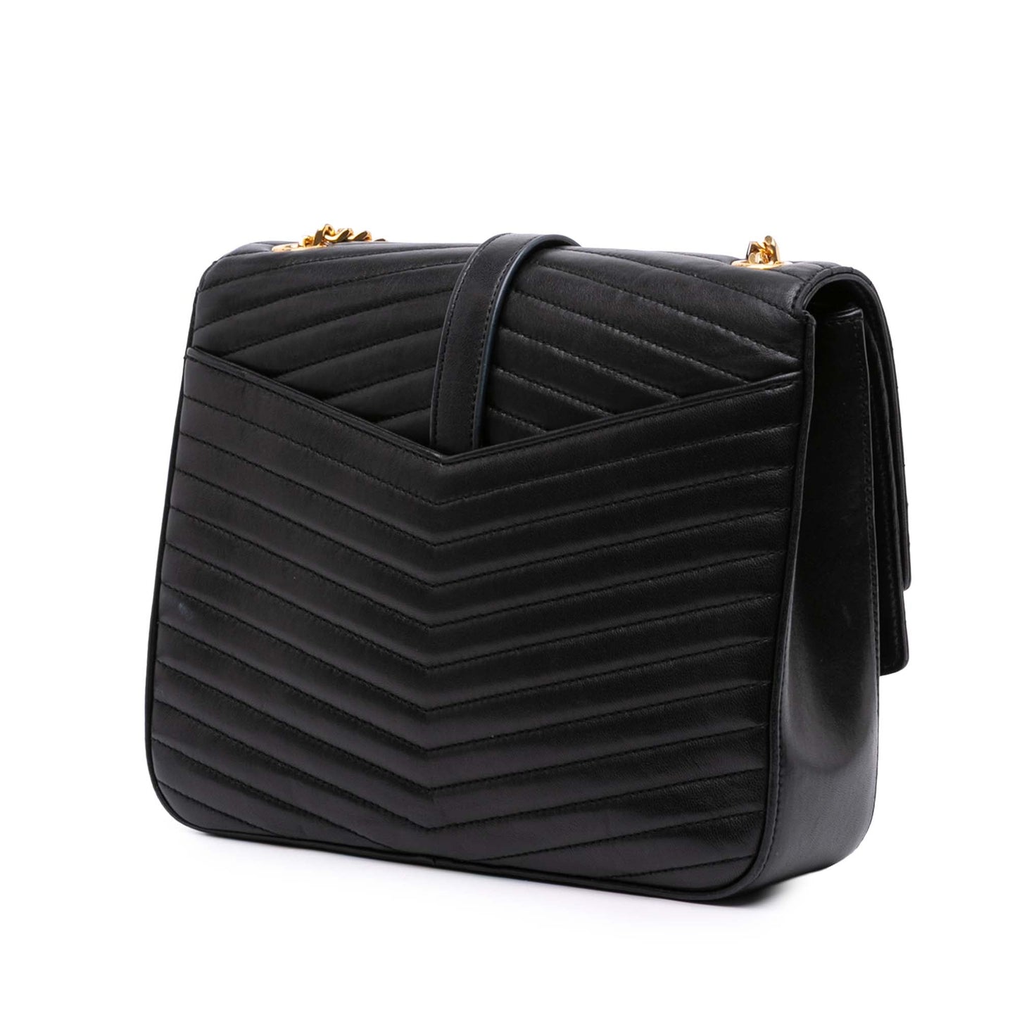 Saint Laurent Medium Chevron Lambskin Monogram Sulpice Bag