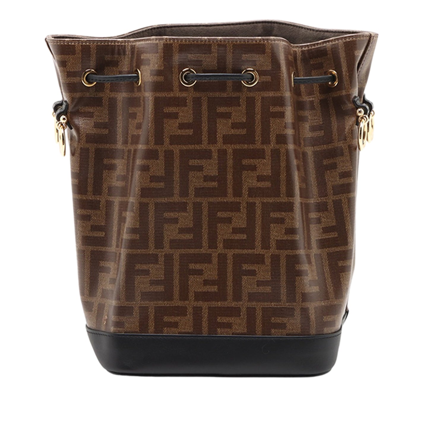 Fendi FF 1974 Glazed Fabric Stamp Patch Mon Tresor Bucket Bag