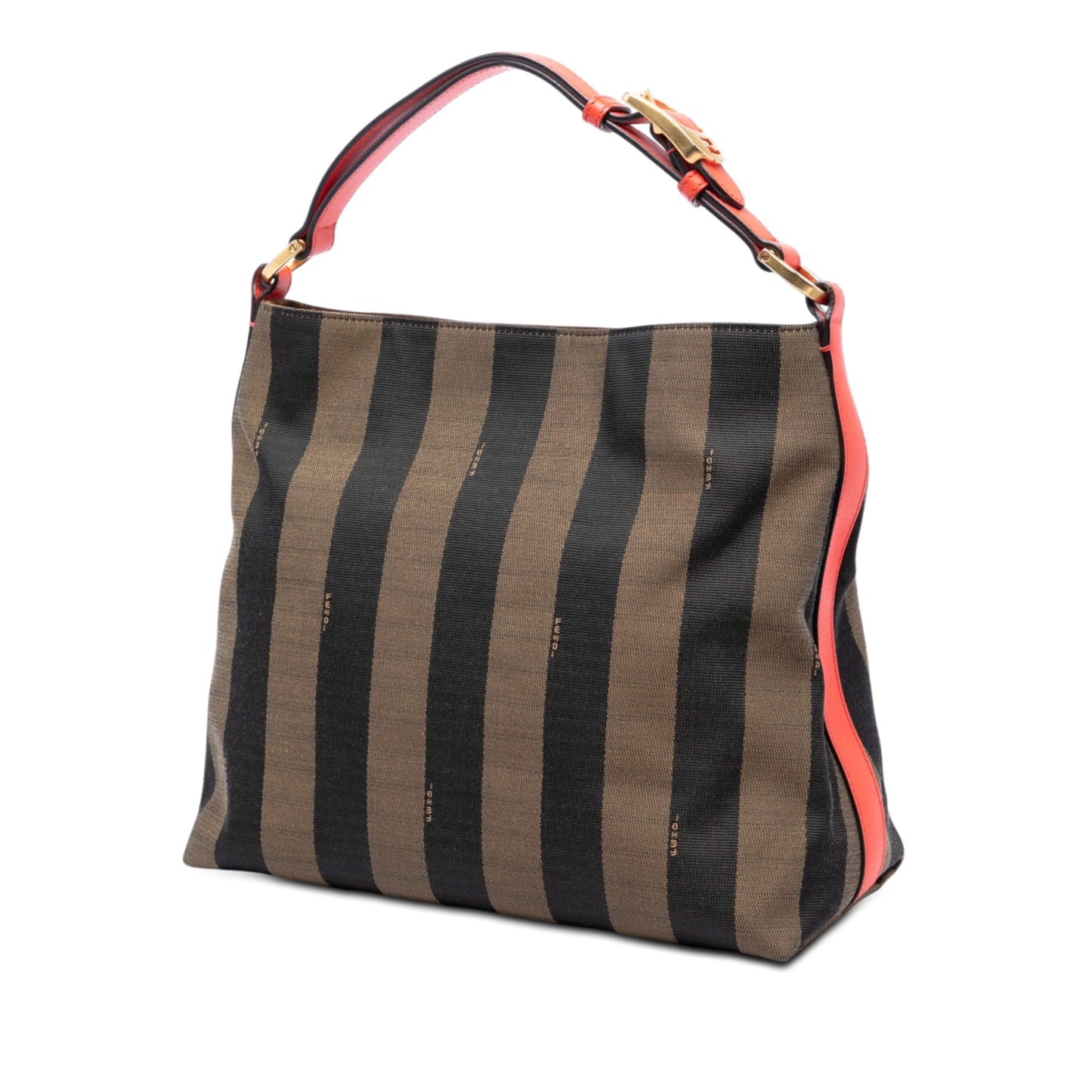 Fendi Canvas Pequin Shoulder Bag