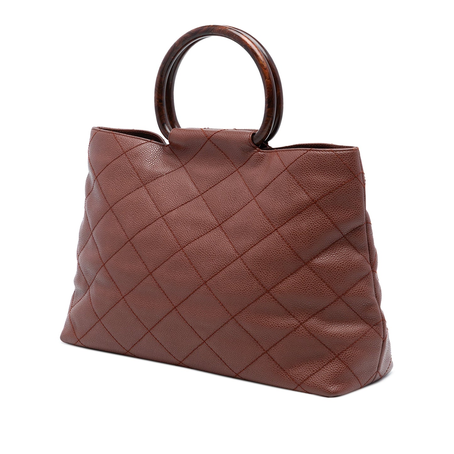 Chanel CC Quilted Caviar Tortoise Top Handle Bag