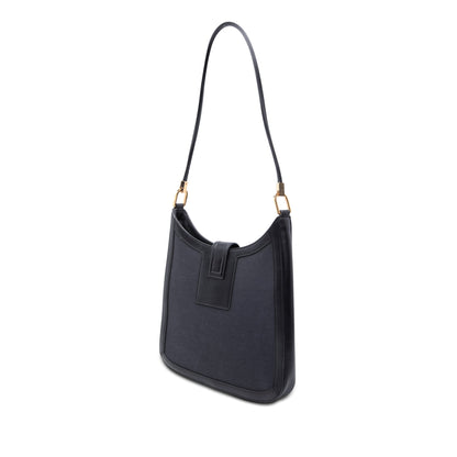 Gucci Bicolor Canvas and Calfskin Shoulder Bag