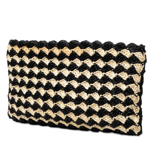 Prada Raffia Crochet Clutch
