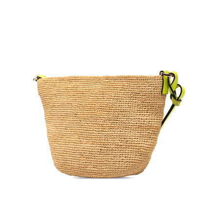 Loewe Raffia and Calfskin Slit Pochette Crossbody