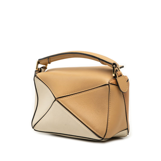 Loewe Mini Bicolor Calfskin Puzzle Satchel