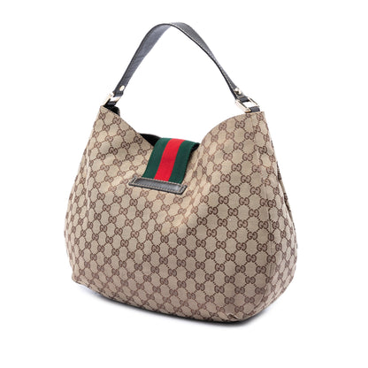 Gucci Large GG Canvas Web New Ladies Hobo