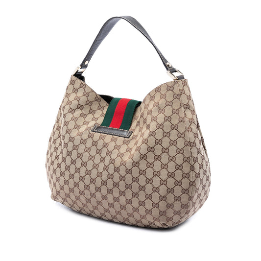 Gucci Large GG Canvas Web New Ladies Hobo