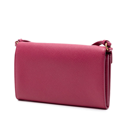 Prada Bicolor Saffiano Envelope Wallet On Strap