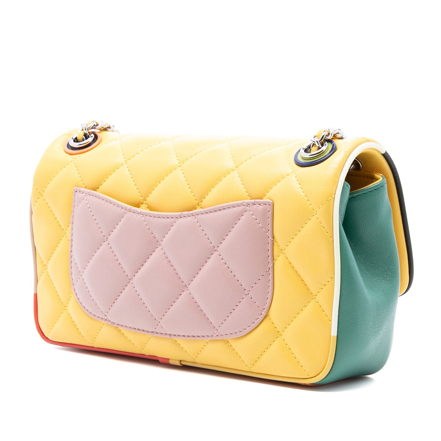 Chanel Small CC Quilted Multicolor Lambskin Acrylic Cuba Flap