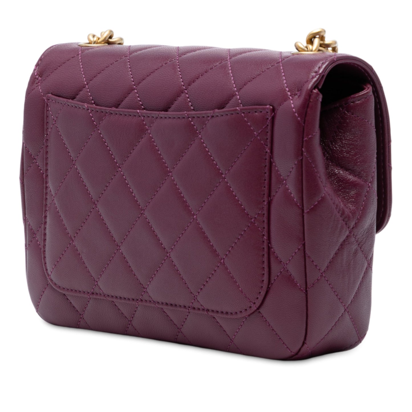 Mini Quilted Lambskin Straight Lined Chain Flap
