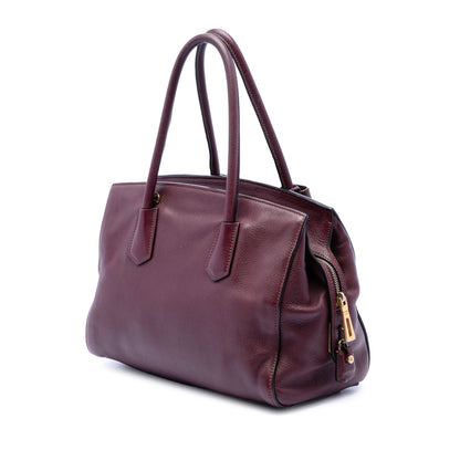 Prada Vitello Daino Zip Top Convertible Tote