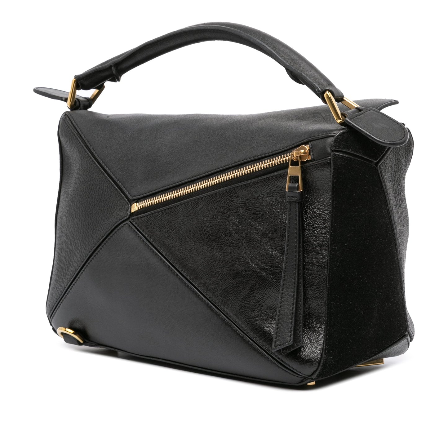 Loewe Medium Calfskin and Suede Puzzle Satchel