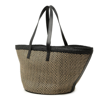 Saint Laurent Medium Raffia Panier Basket Shopper Tote