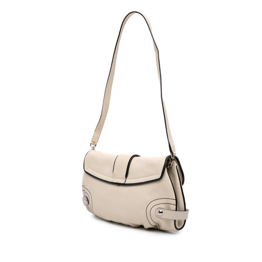 Ferragamo Leather Gancini Flap Shoulder Bag