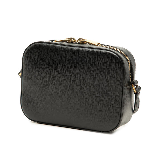 Bolso de cámara clásico con monograma de Saint Laurent en Grain de Poudre