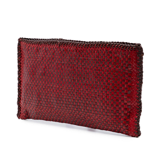 Prada Woven Goatskin Madras Zip Clutch