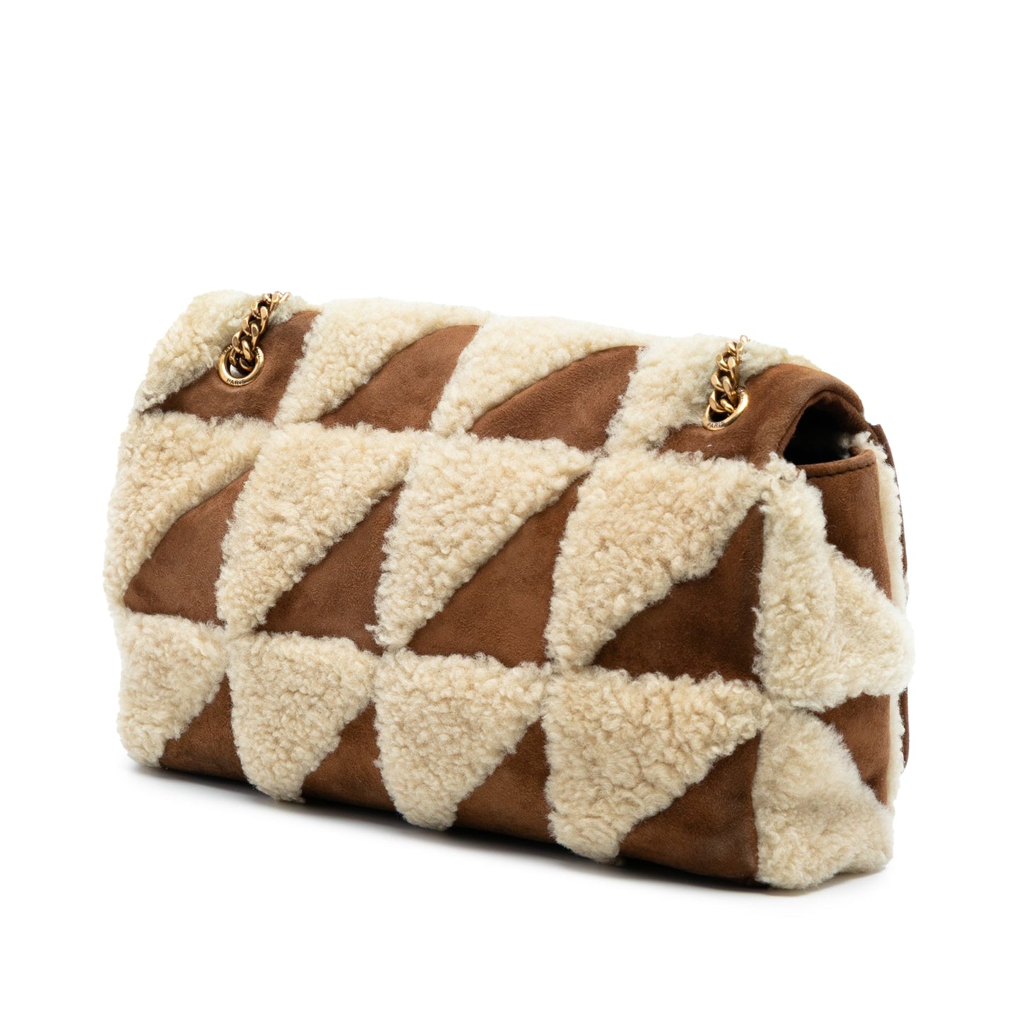 Saint Laurent Medium Suede and Shearling Patchwork Jamie Shoulder Bag