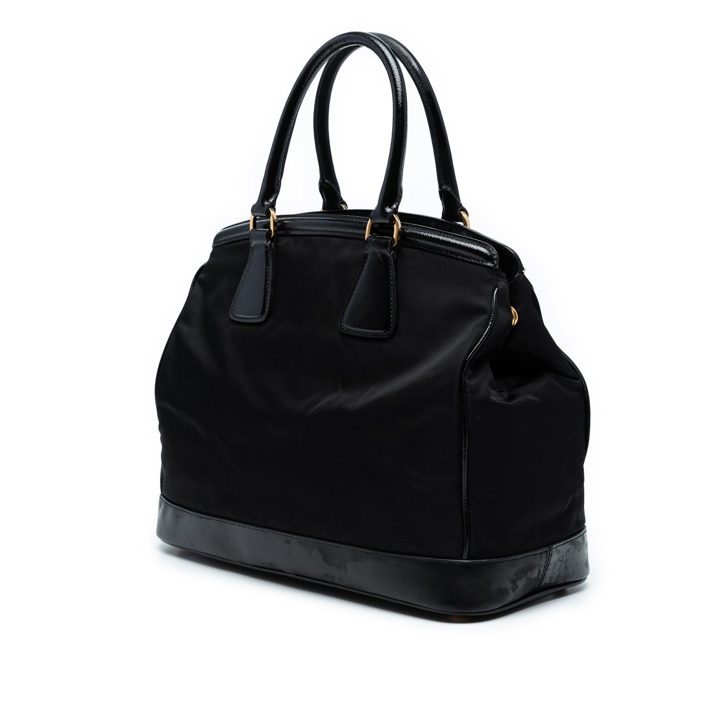 Prada Saffiano Vernice Trimmed Tessuto Parabole Tote