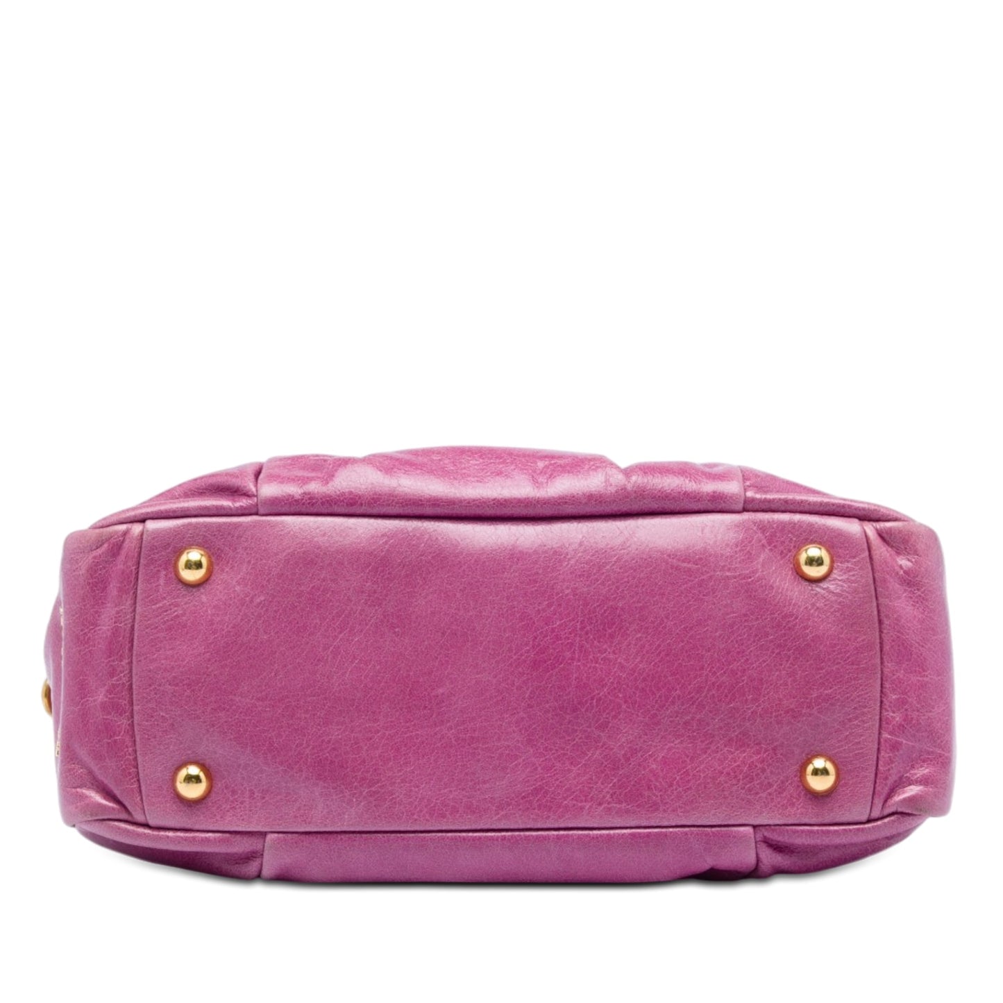 Miu Miu Bolso Satchel Bauletto con Fruncido Vitello Lux