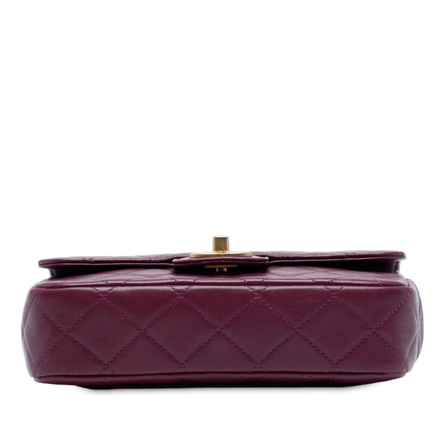 Mini Quilted Lambskin Straight Lined Chain Flap